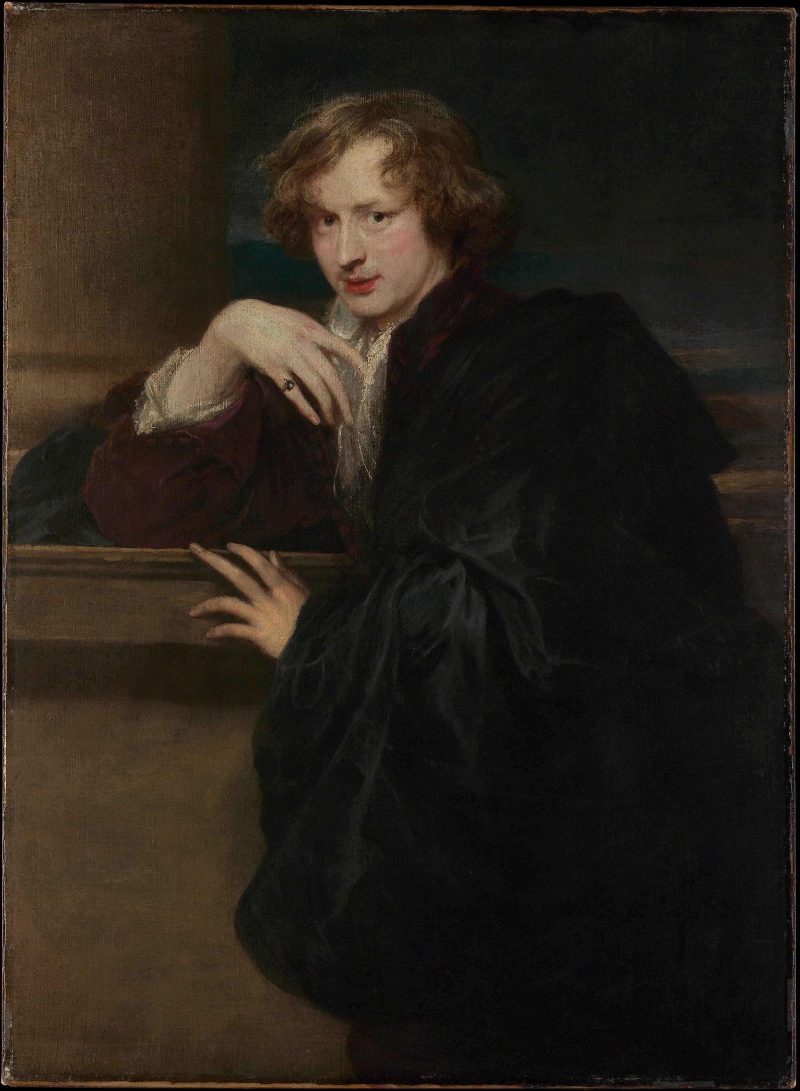 An oil painting on canvas, 119.7 by 87.9 centimetres (2 ft 11 in), a self-portrait by Anthony van Dyck dated 1620, in the collection of the Metropolitan Museum of Art.