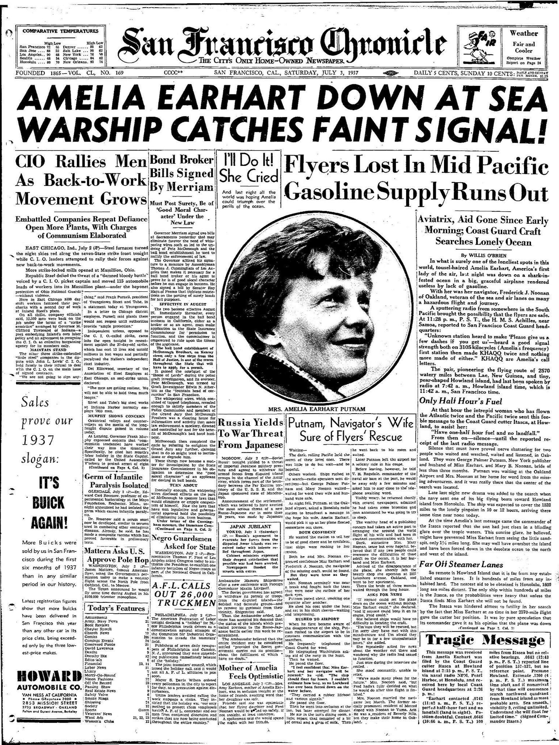 Amelia Earhart with her airplane