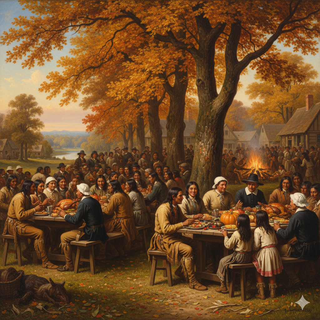 The first Thanksgiving feast