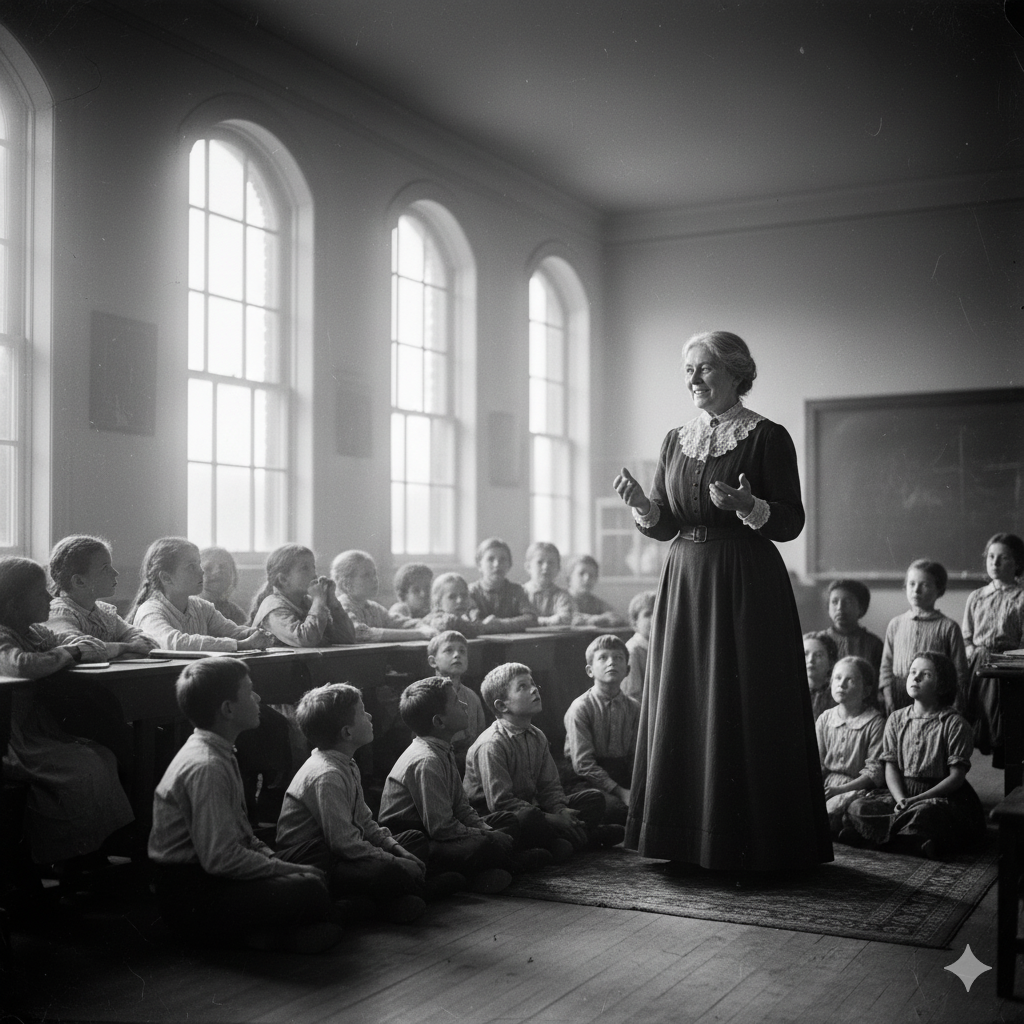 Grown-up orphan teacher