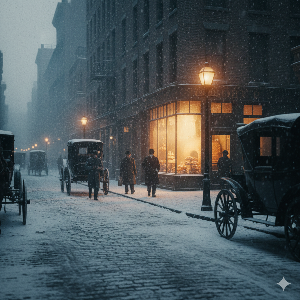 Snowy New York street