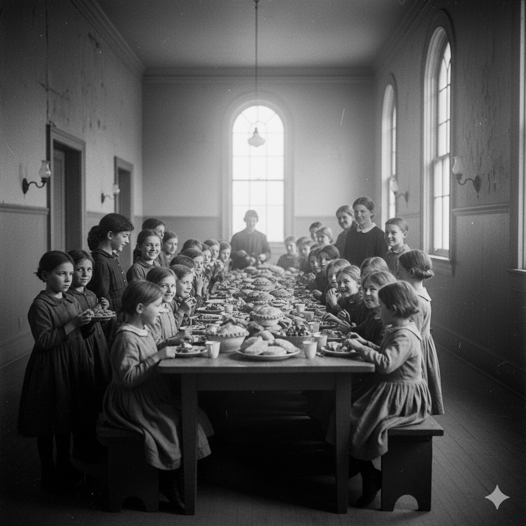 Thanksgiving feast in the orphanage