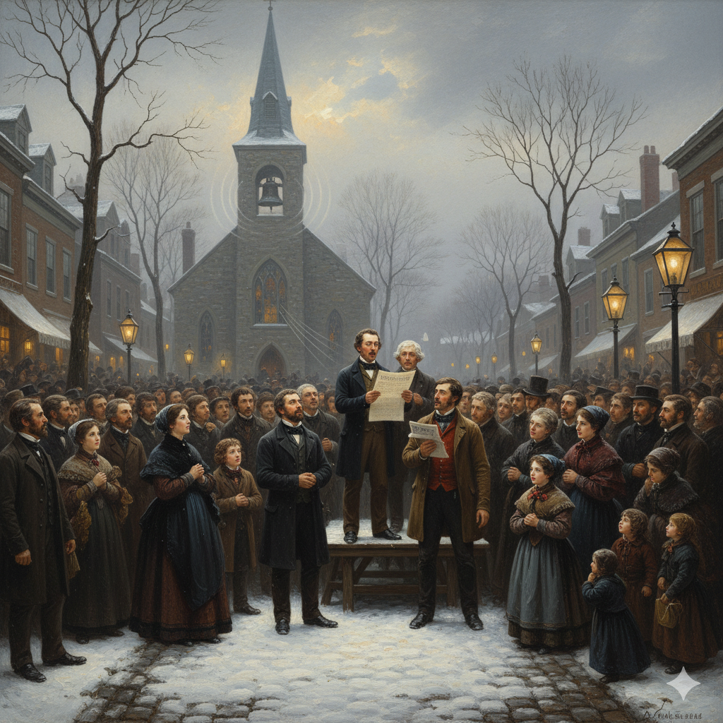 Church bells ringing on Thanksgiving Day 1863