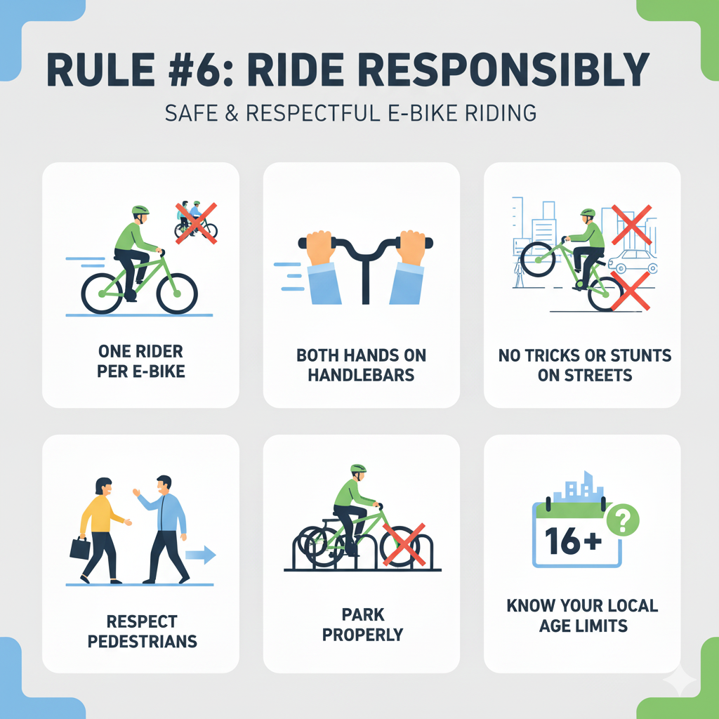 Rule 6: Ride Responsibly - Safe and Respectful E-Bike Riding