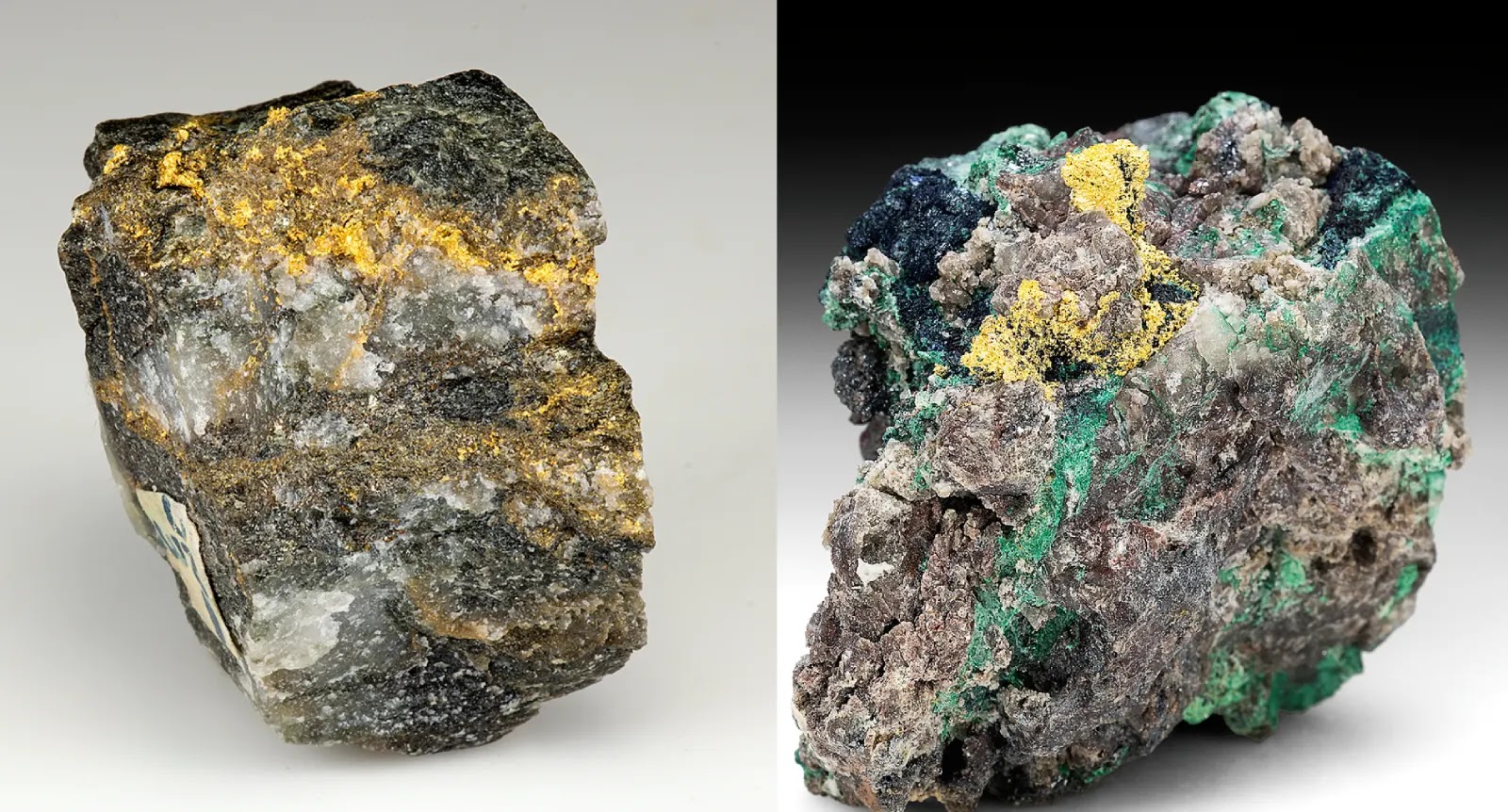 Gold embedded in quartz rock