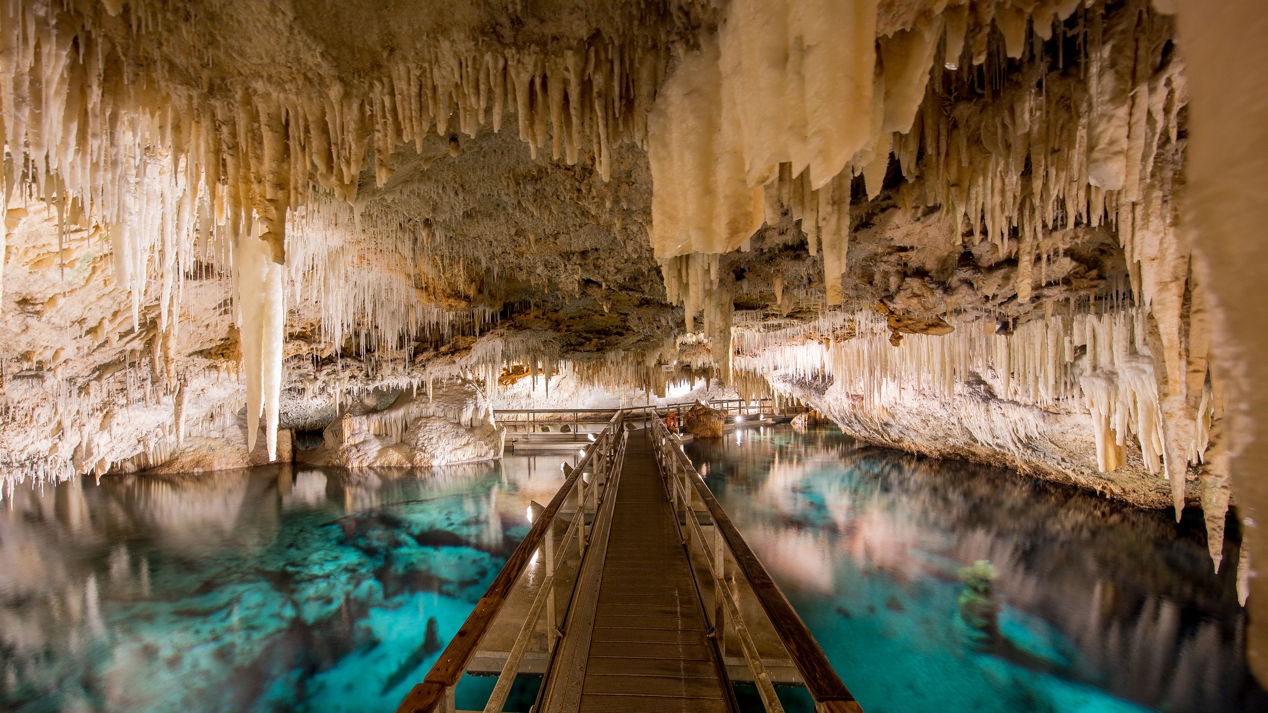Crystal Cave in Bermuda with underground lake