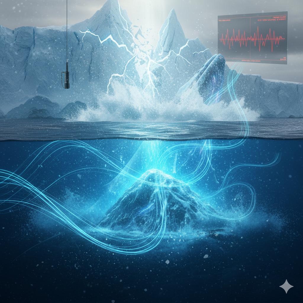 Massive icebergs breaking apart in Antarctica