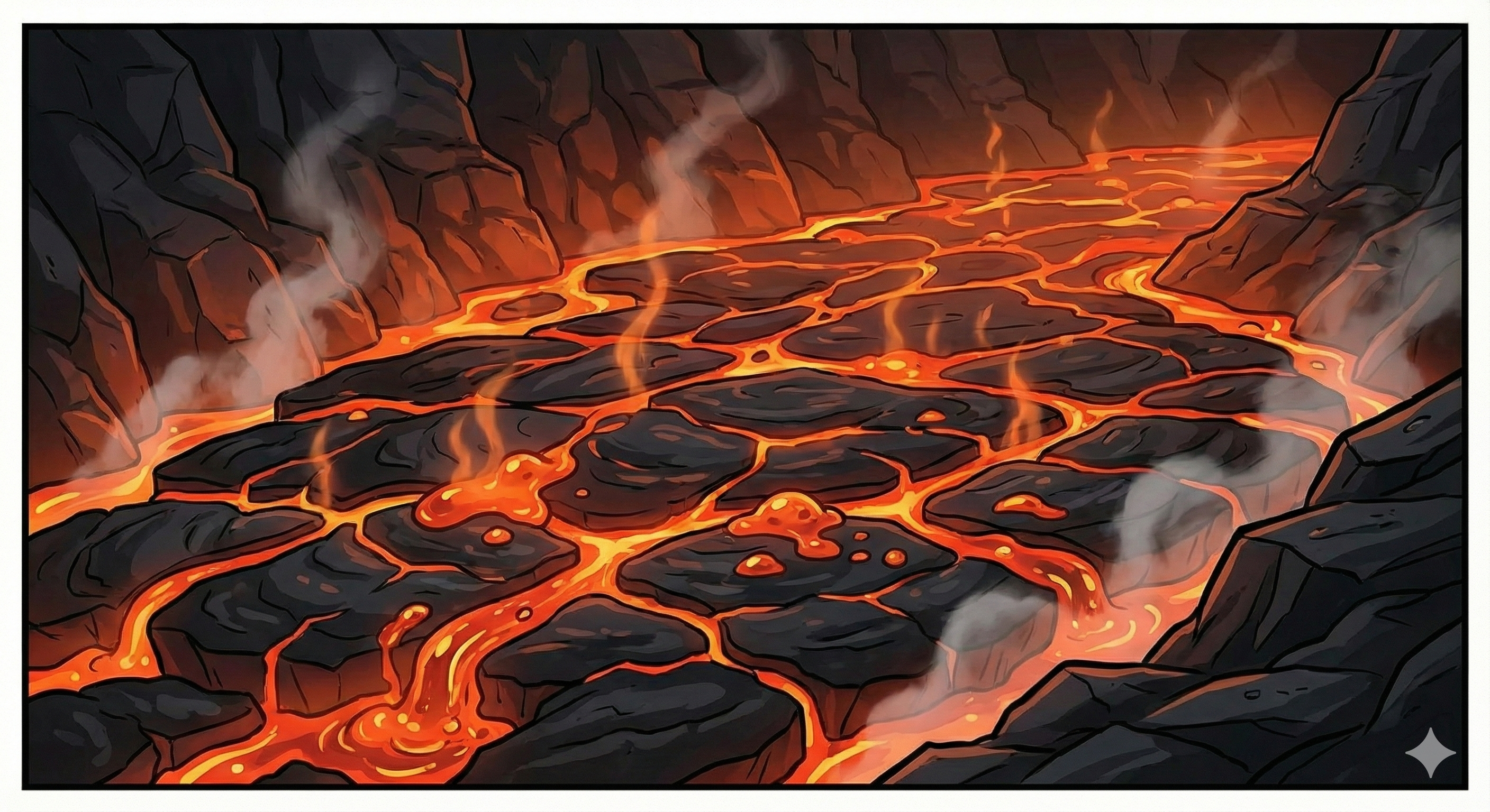 Cooling lava forming basalt