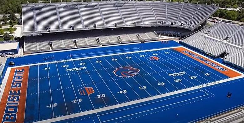 Boise State's famous blue turf football field