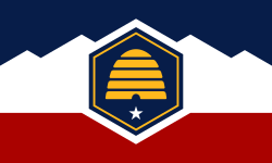 Utah State Flag with Beehive
